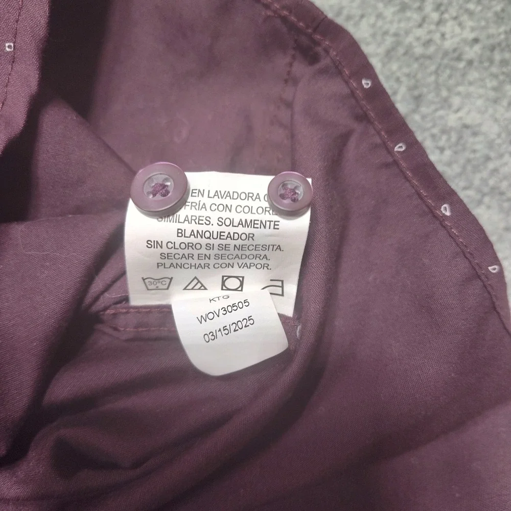 Beverly Hills Polo Club Shirt Mens 3XLB Burgundy Dotted Button Down Dress Casual